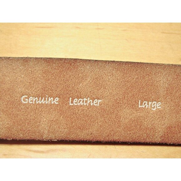 Fossil Bronze Metallic Floral Stamp Genuine Leather Belt Boho Dress Western Sz L - Picture 6 of 12